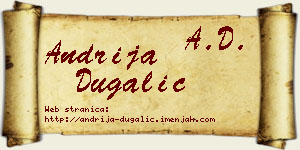 Andrija Dugalić vizit kartica